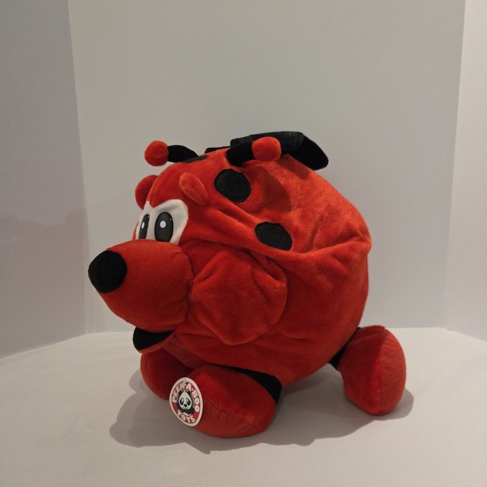 Peek-a-boo Plush Red Ladybug Dog Stuffed Animal Nwt  15"